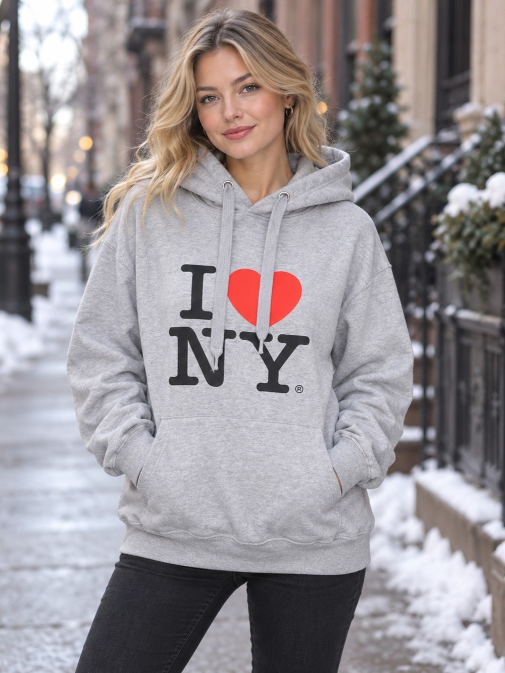 Howard Wolf Generic I ❤️ NY Gray Hoodie Size M
Classic heather-gray “I Love New